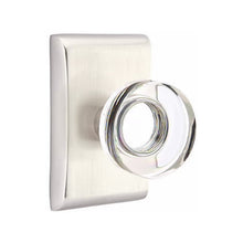 Load image into Gallery viewer, MODERN DISC GLASS (MDC) PRIVACY (BED/BATH) KNOB WITH 2-3/8" BACKSET AND 1/4" ROUND FACEPLATE AND STRIKEPLATE