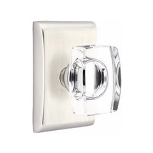 Load image into Gallery viewer, WINDSOR GLASS (WS) PASSAGE (HALL/CLOSET) KNOB WITH 2-3/8" BACKSET AND 1/4" ROUND FACEPLATE AND STRIKEPLATE WITH MODERN ROSETTE