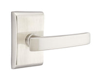 Load image into Gallery viewer, GENEVA (GV) PRIVACY (BED/BATH) LEVER WITH 2-3/8" BACKSET AND 1/4" ROUND FACEPLATE AND STRIKEPLATE