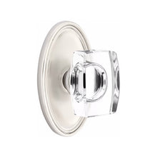 Load image into Gallery viewer, WINDSOR GLASS (WS) PASSAGE (HALL/CLOSET) KNOB WITH 2-3/8" BACKSET AND 1/4" ROUND FACEPLATE AND STRIKEPLATE WITH TRADITIONAL ROSETTE