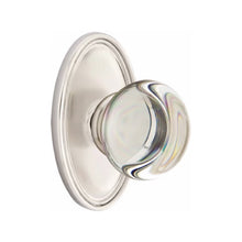 Load image into Gallery viewer, PROVIDENCE GLASS (PC) PASSAGE (HALL/CLOSET) KNOB WITH 2-3/8" BACKSET AND 1/4" ROUND FACEPLATE AND STRIKEPLATE