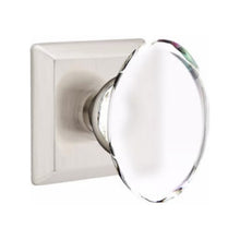 Load image into Gallery viewer, HAMPTON GLASS (HT) PASSAGE (HALL/CLOSET) KNOB WITH 2-3/8" BACKSET AND 1/4" FACEPLATE AND STRIKEPLATE WITH TRADITIONAL ROSETTE
