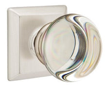 Load image into Gallery viewer, PROVIDENCE GLASS (PC) PRIVACY (BED/BATH) KNOB WITH 2-3/8" BACKSET AND 1/4" ROUND FACEPLATE AND STRIKEPLATE