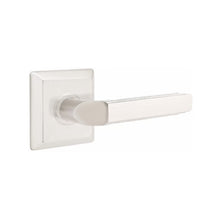 Load image into Gallery viewer, MILANO (M) PASSAGE (HALL/CLOSET) LEVER WITH 2-3/8" BACKSET AND 1/4" ROUND FACEPLATE AND STRIKEPLATE
