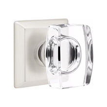 Load image into Gallery viewer, WINDSOR GLASS (WS) PASSAGE (HALL/CLOSET) KNOB WITH 2-3/8" BACKSET AND 1/4" ROUND FACEPLATE AND STRIKEPLATE WITH TRADITIONAL ROSETTE