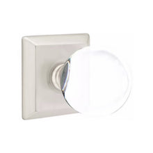 Load image into Gallery viewer, BRISTOL GLASS (BL) PRIVACY (BED/ BATH) KNOB WITH 2-3/8" BACKSET AND 1/4" ROUND FACEPLATE AND STRIKEPLATE WITH TRADITIONAL ROSETTE