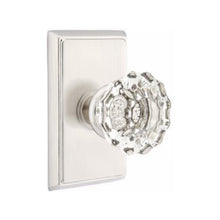 Load image into Gallery viewer, ASTORIA GLASS (AS) PASSAGE (HALL/CLOSET) KNOB WITH 2-3/8" BACKSET AND 1/4" ROUND FACEPLATE AND STRIKEPLATE