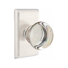 Load image into Gallery viewer, PROVIDENCE GLASS (PC) PRIVACY (BED/BATH) KNOB WITH 2-3/8" BACKSET AND 1/4" ROUND FACEPLATE AND STRIKEPLATE