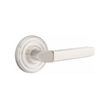 Load image into Gallery viewer, MILANO (M) PASSAGE (HALL/CLOSET) LEVER WITH 2-3/8" BACKSET AND 1/4" ROUND FACEPLATE AND STRIKEPLATE