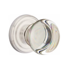 Load image into Gallery viewer, PROVIDENCE GLASS (PC) PASSAGE (HALL/CLOSET) KNOB WITH 2-3/8" BACKSET AND 1/4" ROUND FACEPLATE AND STRIKEPLATE