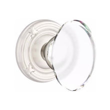 Load image into Gallery viewer, HAMPTON GLASS (HT) PRIVACY (BED/BATH) KNOB WITH 2-3/8" BACKSET AND 1/4" FACEPLATE AND STRIKEPLATE WITH TRADITIONAL ROSETTE
