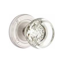 Load image into Gallery viewer, GEORGETOWN GLASS (GT) PRIVACY (BED/BATH) KNOB WITH 2-3/8" BACKSET AND 1/4" ROUND FACEPLATE AND STRIKEPLATE