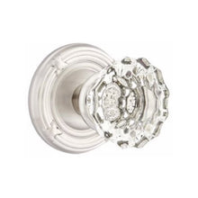 Load image into Gallery viewer, ASTORIA GLASS (AS) PASSAGE (HALL/CLOSET) KNOB WITH 2-3/8" BACKSET AND 1/4" ROUND FACEPLATE AND STRIKEPLATE