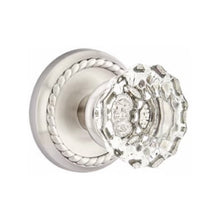 Load image into Gallery viewer, ASTORIA GLASS (AS) PASSAGE (HALL/CLOSET) KNOB WITH 2-3/8" BACKSET AND 1/4" ROUND FACEPLATE AND STRIKEPLATE
