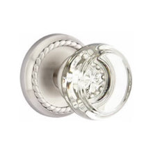 Load image into Gallery viewer, GEORGETOWN GLASS (GT) PASSAGE (HALL/CLOSET) KNOB WITH 2-3/8" BACKSET AND 1/4" ROUND FACEPLATE AND STRIKEPLATE