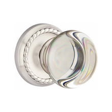 Load image into Gallery viewer, PROVIDENCE GLASS (PC) PRIVACY (BED/BATH) KNOB WITH 2-3/8" BACKSET AND 1/4" ROUND FACEPLATE AND STRIKEPLATE