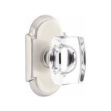 Load image into Gallery viewer, WINDSOR GLASS (WS) PASSAGE (HALL/CLOSET) KNOB WITH 2-3/8" BACKSET AND 1/4" ROUND FACEPLATE AND STRIKEPLATE WITH TRADITIONAL ROSETTE