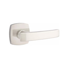Load image into Gallery viewer, GENEVA (GV) PRIVACY (BED/BATH) LEVER WITH 2-3/8" BACKSET AND 1/4" ROUND FACEPLATE AND STRIKEPLATE