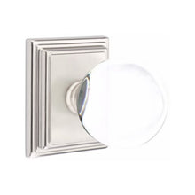 Load image into Gallery viewer, BRISTOL GLASS (BL) PASSAGE (HALL/CLOSET) KNOB WITH 2-3/8" BACKSET AND 1/4" ROUND FACEPLATE AND STRIKEPLATE WITH TRADITIONAL ROSETTE