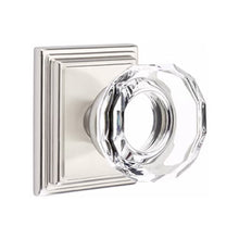 Load image into Gallery viewer, LOWELL GLASS (LW) PRIVACY (BED/BATH) KNOB WITH 2-3/8" BACKSET AND 1/4" ROUND FACEPLATE AND STRIKEPLATE
