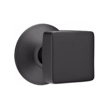 Load image into Gallery viewer, SQUARE (SQU) PRIVACY (BED/BATH) KNOB WITH 2-3/8" BACKSET AND 1/4" ROUND FACEPLATE AND STRIKEPLATE