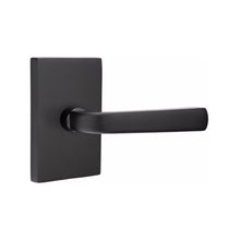 Load image into Gallery viewer, SION (SIO) PRIVACY (BED/BATH) LEVER WITH 2-3/8" BACKSET AND 1/4" ROUND FACEPLATE AND STRIKEPLATE