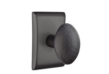 Load image into Gallery viewer, HAMMERED EGG (HE) PRIVACY (BED/BATH) KNOB WITH 2-3/8" BACKSET AND 1/4" ROUND FACEPLATE AND STRIKEPLATE