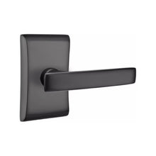 Load image into Gallery viewer, GENEVA (GV) PRIVACY (BED/BATH) LEVER WITH 2-3/8" BACKSET AND 1/4" ROUND FACEPLATE AND STRIKEPLATE