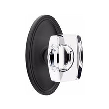 Load image into Gallery viewer, WINDSOR GLASS (WS) PRIVACY (BED/BATH) KNOB WITH 2-3/8" BACKSET AND 1/4" ROUND FACEPLATE AND STRIKEPLATE WITH TRADITIONAL ROSETTE