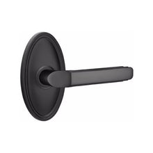 Load image into Gallery viewer, MILANO (M) PASSAGE (HALL/CLOSET) LEVER WITH 2-3/8" BACKSET AND 1/4" ROUND FACEPLATE AND STRIKEPLATE