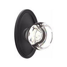 Load image into Gallery viewer, GEORGETOWN GLASS (GT) PRIVACY (BED/BATH) KNOB WITH 2-3/8" BACKSET AND 1/4" ROUND FACEPLATE AND STRIKEPLATE