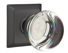 Load image into Gallery viewer, PROVIDENCE GLASS (PC) PASSAGE (HALL/CLOSET) KNOB WITH 2-3/8" BACKSET AND 1/4" ROUND FACEPLATE AND STRIKEPLATE