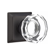 Load image into Gallery viewer, LOWELL GLASS (LW) PASSAGE (HALL/CLOSET) KNOB WITH 2-3/8" BACKSET AND 1/4" ROUND FACEPLATE AND STRIKEPLATE