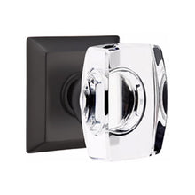 Load image into Gallery viewer, WINDSOR GLASS (WS) PRIVACY (BED/BATH) KNOB WITH 2-3/8" BACKSET AND 1/4" ROUND FACEPLATE AND STRIKEPLATE WITH TRADITIONAL ROSETTE