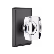 Load image into Gallery viewer, WINDSOR GLASS (WS) PASSAGE (HALL/CLOSET) KNOB WITH 2-3/8" BACKSET AND 1/4" ROUND FACEPLATE AND STRIKEPLATE WITH TRADITIONAL ROSETTE