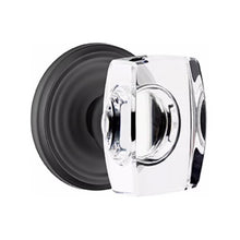 Load image into Gallery viewer, WINDSOR GLASS (WS) PASSAGE (HALL/CLOSET) KNOB WITH 2-3/8" BACKSET AND 1/4" ROUND FACEPLATE AND STRIKEPLATE WITH TRADITIONAL ROSETTE