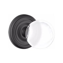 Load image into Gallery viewer, BRISTOL GLASS (BL) PASSAGE (HALL/CLOSET) KNOB WITH 2-3/8" BACKSET AND 1/4" ROUND FACEPLATE AND STRIKEPLATE WITH TRADITIONAL ROSETTE