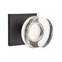 Load image into Gallery viewer, MODERN DISC GLASS (MDC) PRIVACY (BED/BATH) KNOB WITH 2-3/8" BACKSET AND 1/4" ROUND FACEPLATE AND STRIKEPLATE