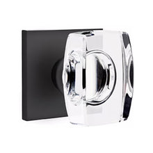 Load image into Gallery viewer, WINDSOR GLASS (WS) PRIVACY (BED/BATH) KNOB WITH 2-3/8" BACKSET AND 1/4" ROUND FACEPLATE AND STRIKEPLATE WITH MODERN ROSETTE