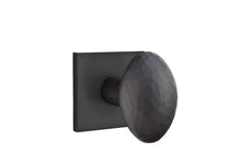 Load image into Gallery viewer, HAMMERED EGG (HE) PRIVACY (BED/BATH) KNOB WITH 2-3/8" BACKSET AND 1/4" ROUND FACEPLATE AND STRIKEPLATE