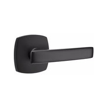 Load image into Gallery viewer, GENEVA (GV) PASSAGE (HALL/CLOSET) LEVER WITH 2-3/8" BACKSET AND 1/4" ROUND FACEPLATE AND STRIKEPLATE