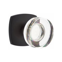 Load image into Gallery viewer, MODERN DISC GLASS (MDC) PRIVACY (BED/BATH) KNOB WITH 2-3/8" BACKSET AND 1/4" ROUND FACEPLATE AND STRIKEPLATE