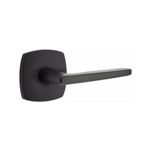 Load image into Gallery viewer, HERMES (HER) PASSAGE (HALL/CLOSET) LEVER WITH 2-3/8" BACKSET AND 1/4" ROUND FACEPLATE AND STRIKEPLATE