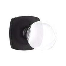 Load image into Gallery viewer, BRISTOL GLASS (BL) PRIVACY (BED/BATH) KNOB WITH 2-3/8" BACKSET AND 1/4" ROUND FACEPLATE AND STRIKEPLATE WITH MODERN ROSETTE