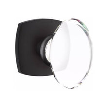 Load image into Gallery viewer, HAMPTON GLASS (HT) PASSAGE (HALL/CLOSET) KNOB WITH 2-3/8" BACKSET AND 1/4" ROUND FACEPLATE AND STRIKEPLATE WITH MODERN ROSETTE