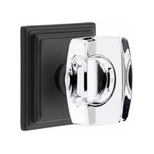 Load image into Gallery viewer, WINDSOR GLASS (WS) PRIVACY (BED/BATH) KNOB WITH 2-3/8" BACKSET AND 1/4" ROUND FACEPLATE AND STRIKEPLATE WITH TRADITIONAL ROSETTE