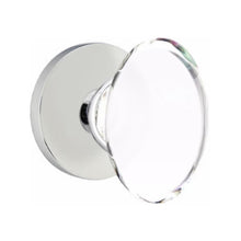 Load image into Gallery viewer, HAMPTON GLASS (HT) PRIVACY (BED/BATH) KNOB WITH 2-3/8" BACKSET AND 1/4" ROUND FACEPLATE AND STRIKEPLATE WITH MODERN ROSETTE