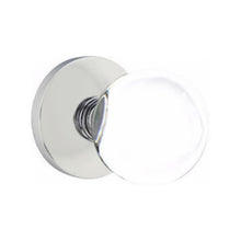 Load image into Gallery viewer, BRISTOL GLASS (BL) PRIVACY (BED/BATH) KNOB WITH 2-3/8" BACKSET AND 1/4" ROUND FACEPLATE AND STRIKEPLATE WITH MODERN ROSETTE