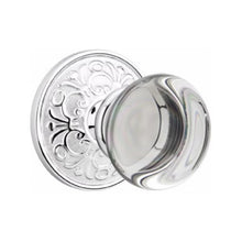 Load image into Gallery viewer, PROVIDENCE GLASS (PC) PASSAGE (HALL/CLOSET) KNOB WITH 2-3/8" BACKSET AND 1/4" ROUND FACEPLATE AND STRIKEPLATE