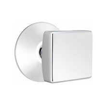 Load image into Gallery viewer, SQUARE (SQU) PRIVACY (BED/BATH) KNOB WITH 2-3/8" BACKSET AND 1/4" ROUND FACEPLATE AND STRIKEPLATE